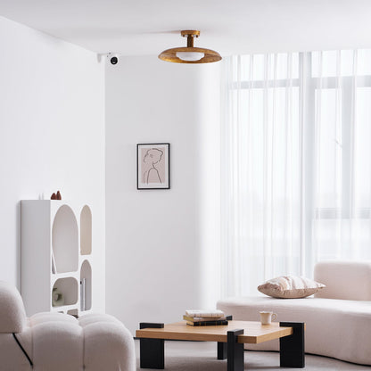 Wide Disc Flush Ceiling Light