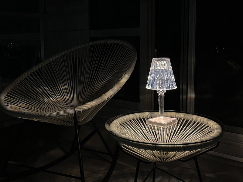 Prismara Faceted Crystal Cordless Table Lamp
