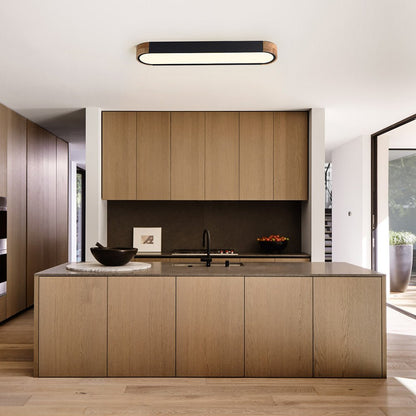 Ovalyn Minimalist Wood Oval LED Ceiling Light