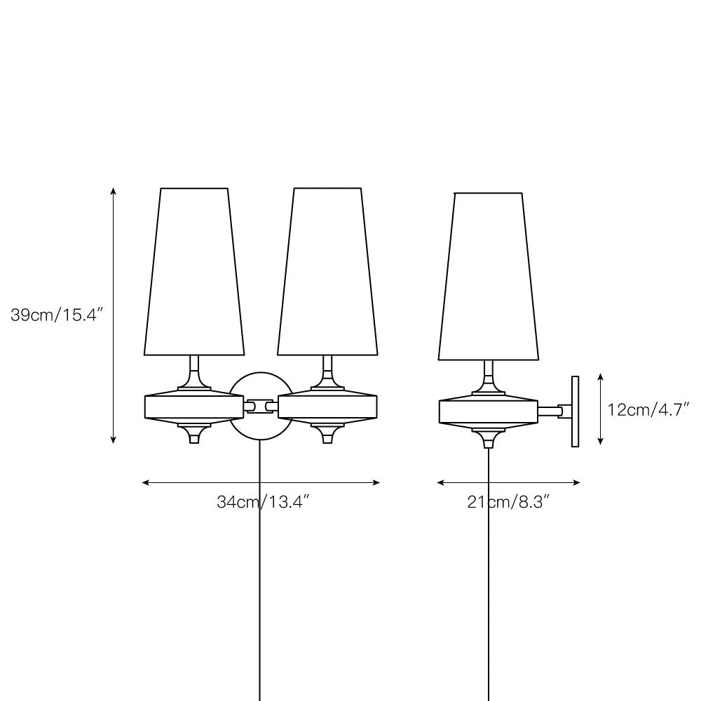 Walnut Brass Plug-In Wall Light