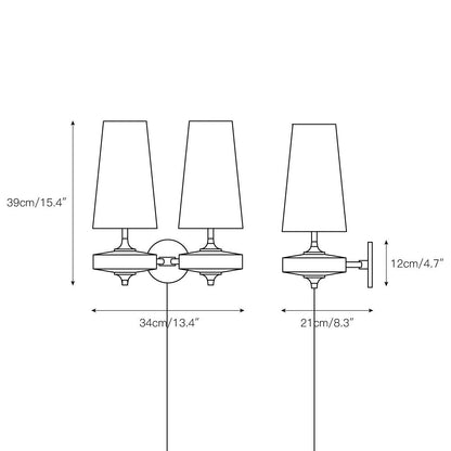 Walnut Brass Plug-In Wall Light