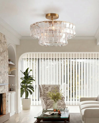 Tiered Ice Glass Ceiling Light