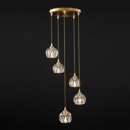 Cascading Crystal Sphere Pendant Light