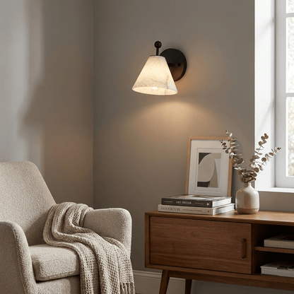 Alabaster Cone Wall Light