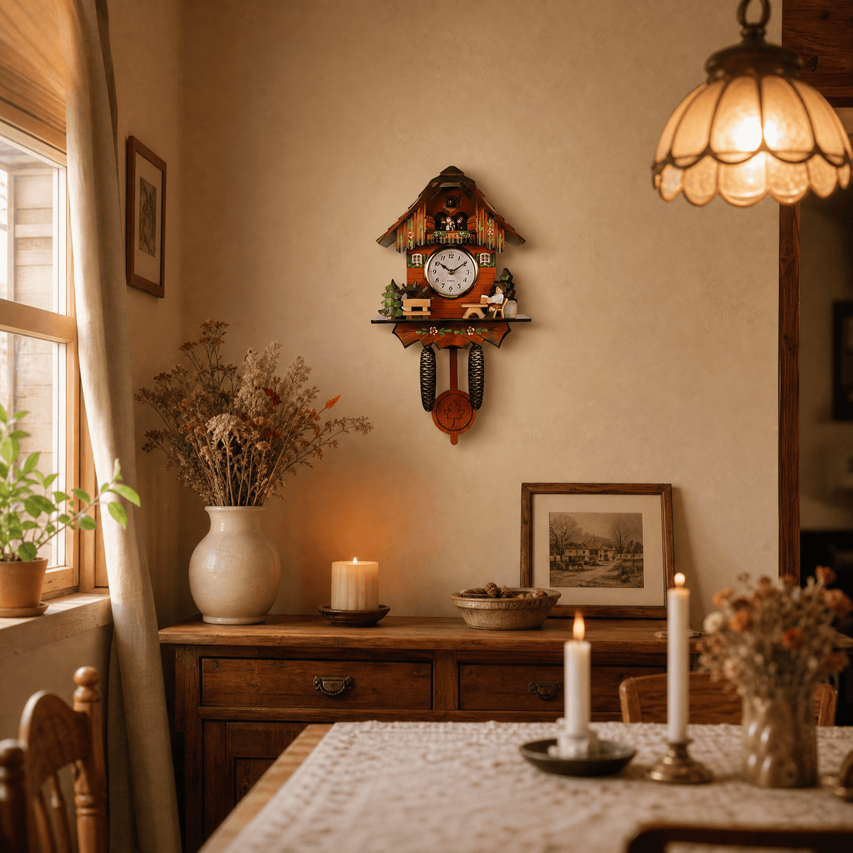 Corlinda Rustic Wood Cuckoo Clock