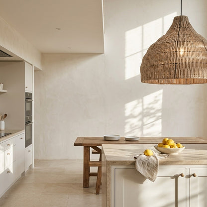 Natural Woven Bell Pendant Light
