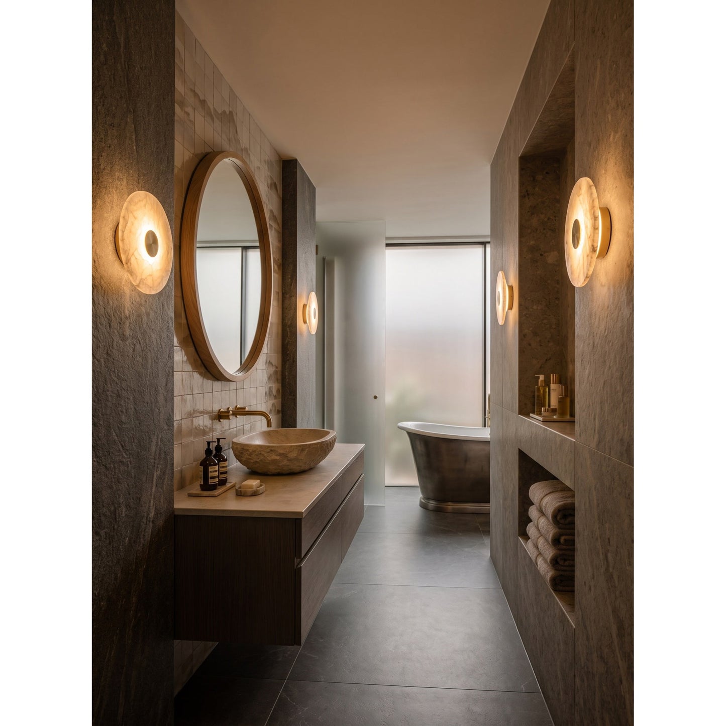Sculptural Alabaster Wall Light