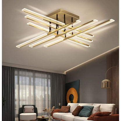 Gold Linear Bar Ceiling Light