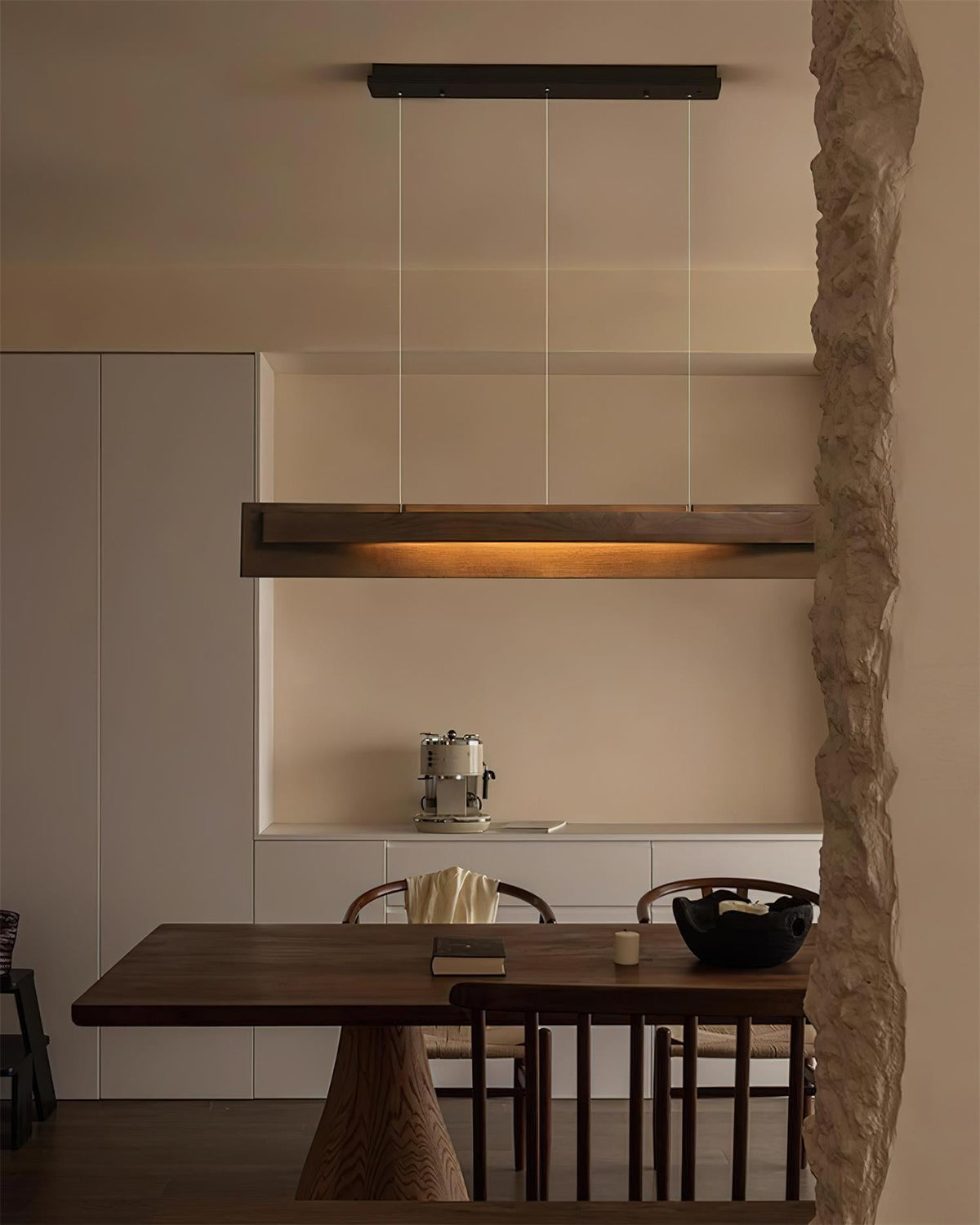 Linear Wood LED Chandelier