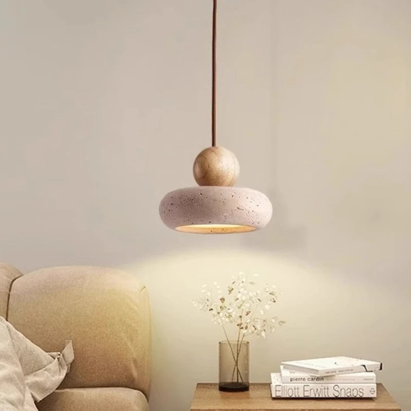 Velora Japandi Travertine Pendant Light