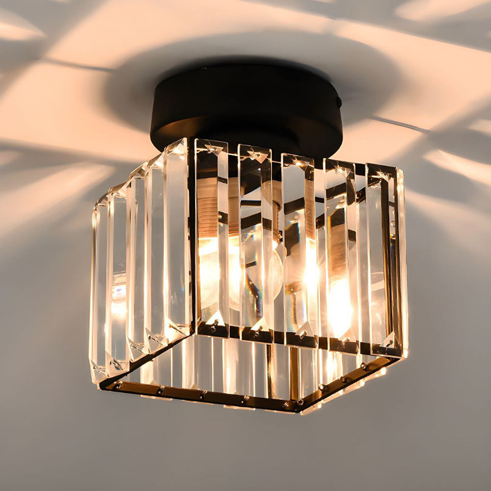 Orvella Minimalist Crystal Flush Ceiling Light