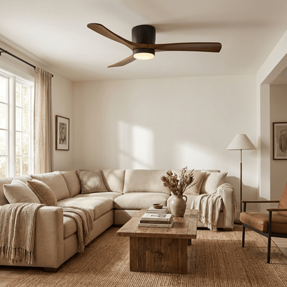 Sycamore Wood Flush Ceiling Fan