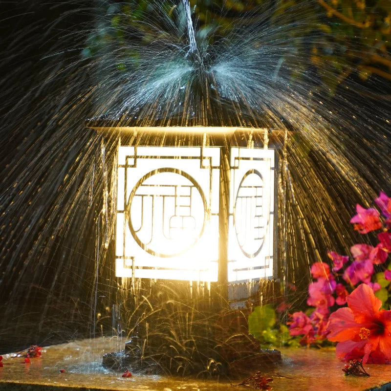 Zentari Art Deco Metal Lantern Pillar Light