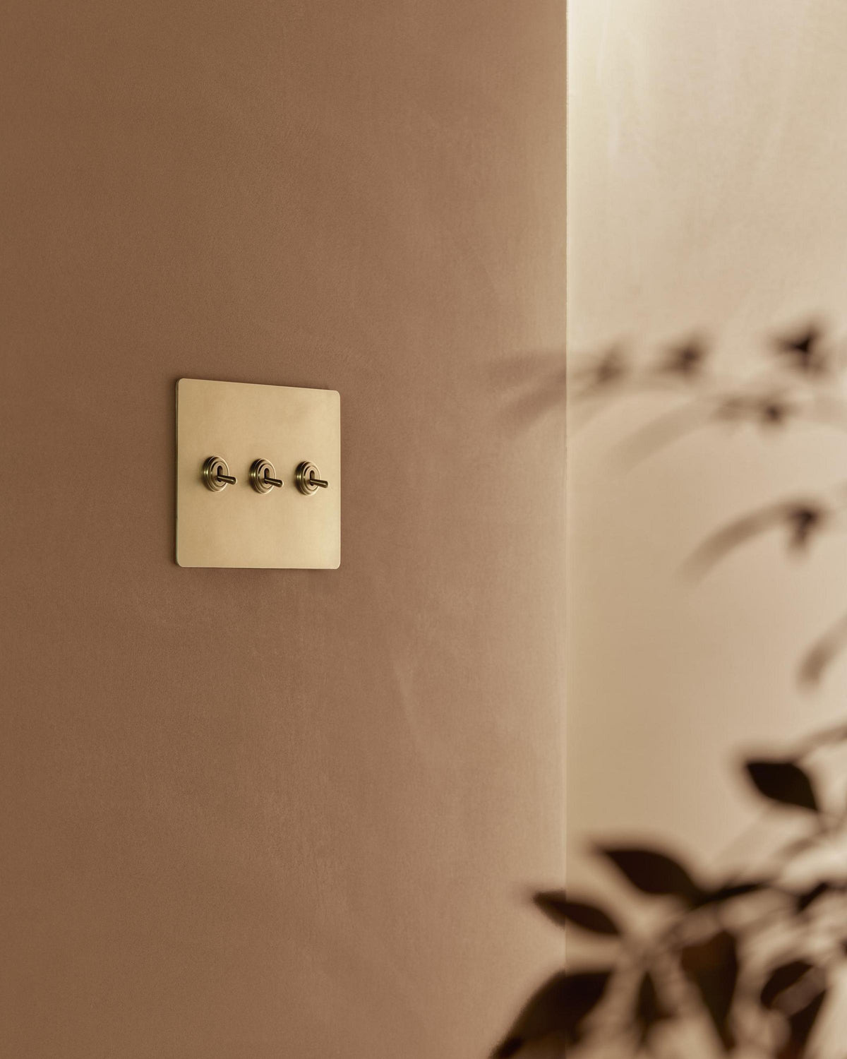 Sennaro Minimalist Brass 3-Gang Toggle Switch
