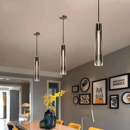 Brass Crystal Rod Pendant Light