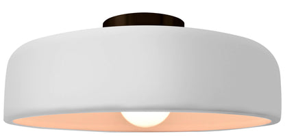 Ceramic Drum Semi-Flush Ceiling Light