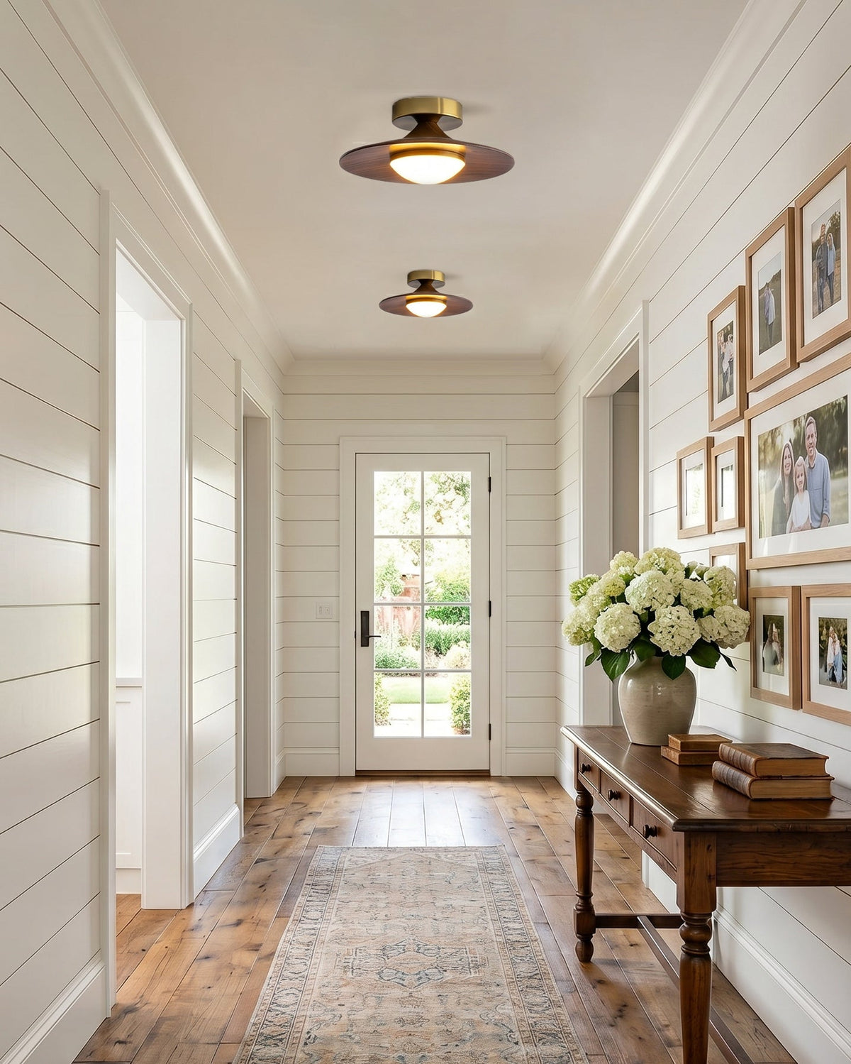 Walnut Saucer Ceiling Light