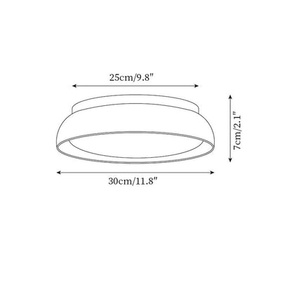 Round Travertine Flush Ceiling Light