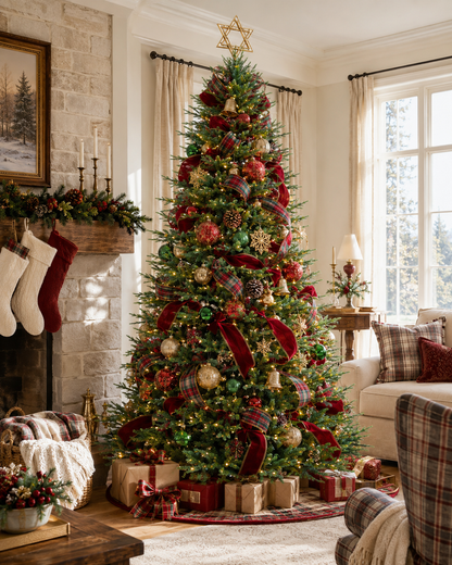 Skovra Classic PE/PVC 12ft Pre-Lit Christmas Tree
