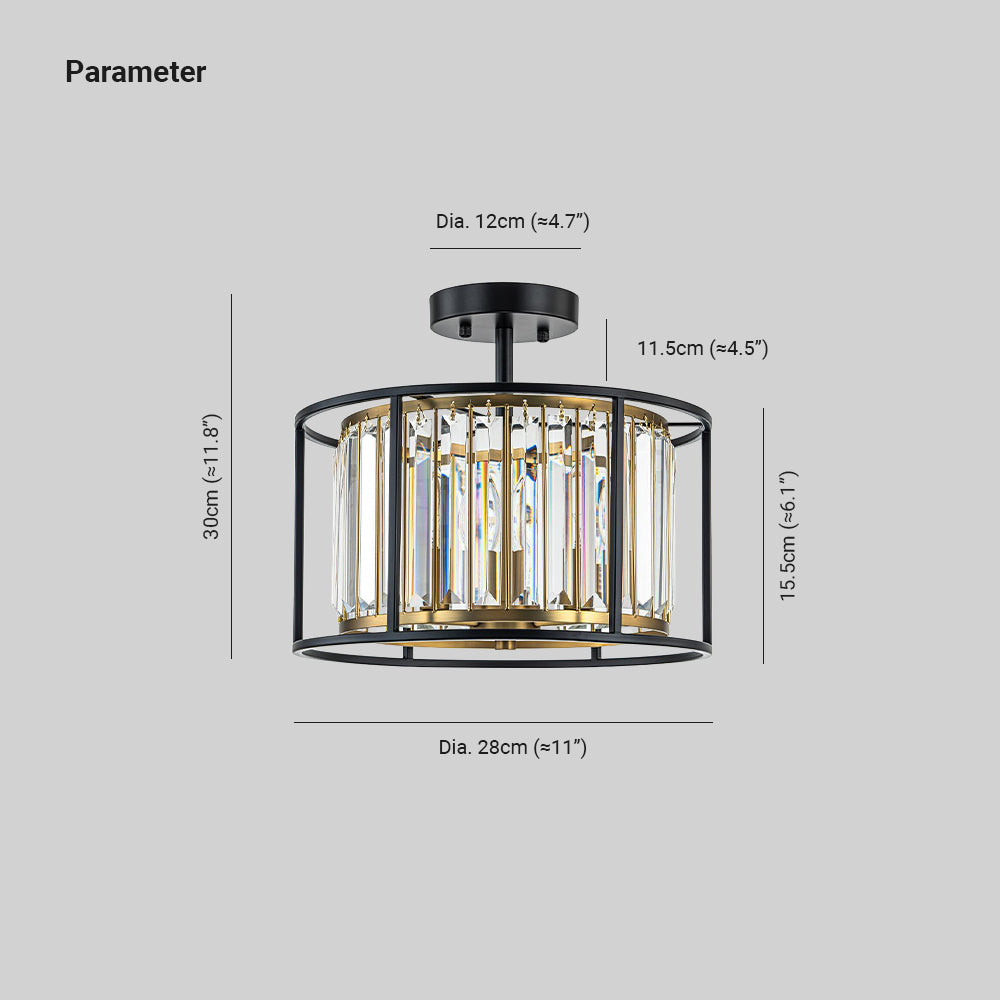Open Frame Crystal Ceiling Light