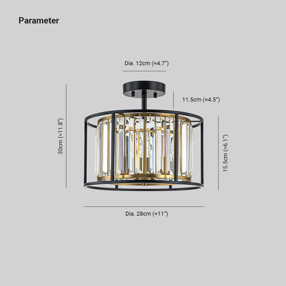 Open Frame Crystal Ceiling Light