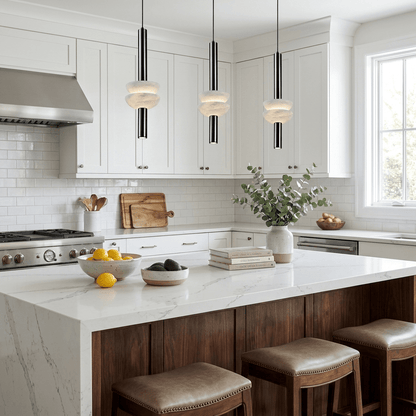 Alabaster Disc Pendant Light