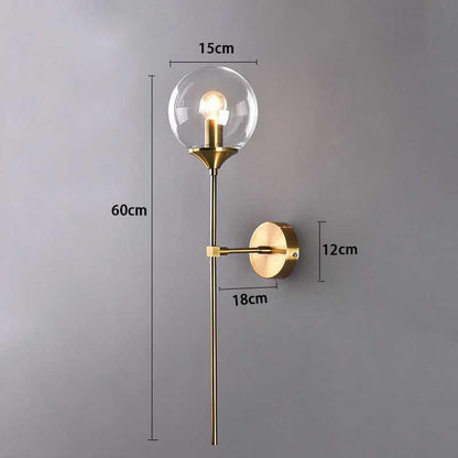 Velmira Mid-Century Glass Globe Wall Light