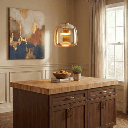 Hand-Blown Glass Dome Pendant Light