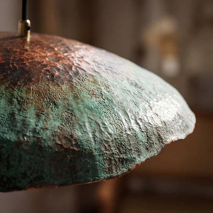 Wavy Copper Disc Pendant Light