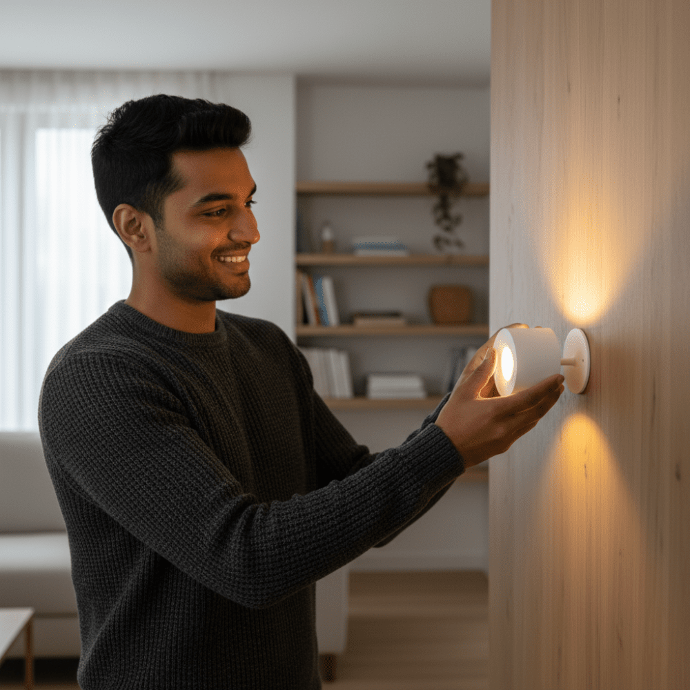 Magnetic Cordless Rotating Wall Light
