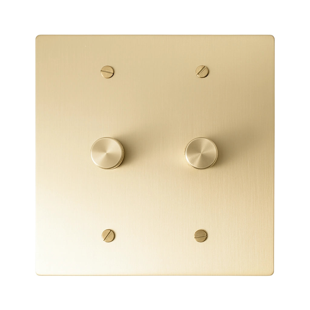 Bellardo Vintage Brass 2-Gang Rotary Dimmer Switch