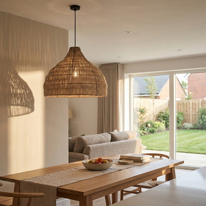 Natural Woven Bell Pendant Light