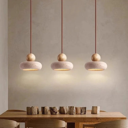 Velora Japandi Travertine Pendant Light