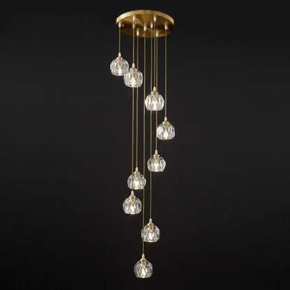 Cascading Crystal Sphere Pendant Light