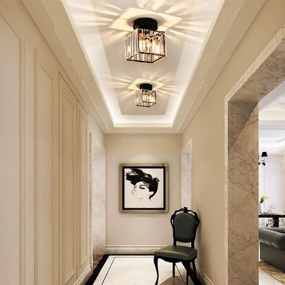 Orvella Minimalist Crystal Flush Ceiling Light