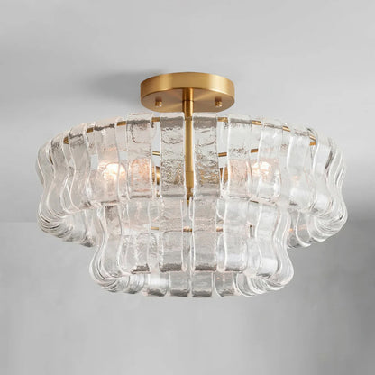 Tiered Ice Glass Ceiling Light