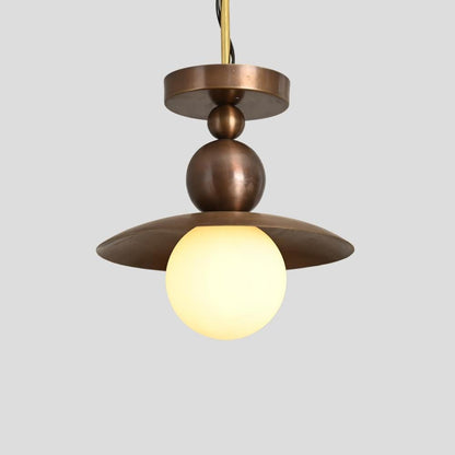Seravin Mid-Century Brass Globe Semi-Flush Light