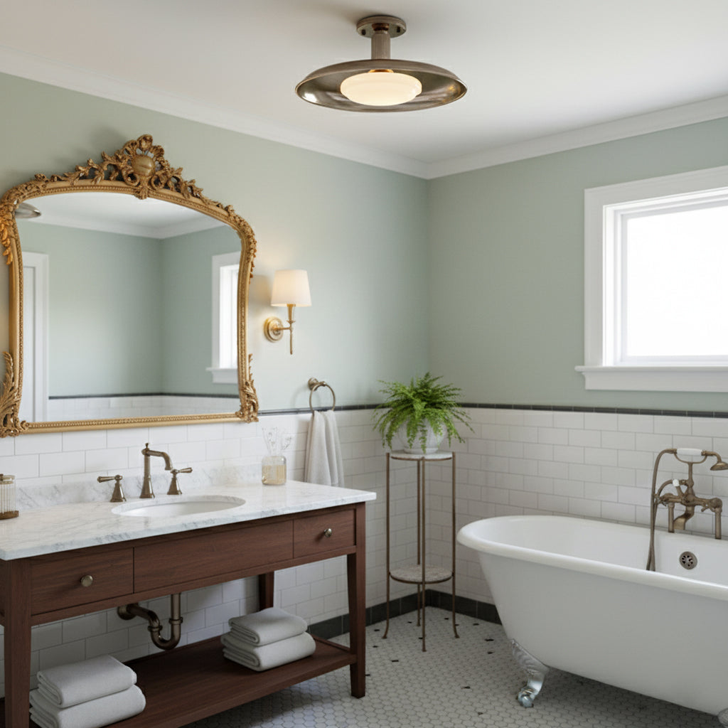 Wide Disc Flush Ceiling Light