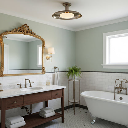 Wide Disc Flush Ceiling Light