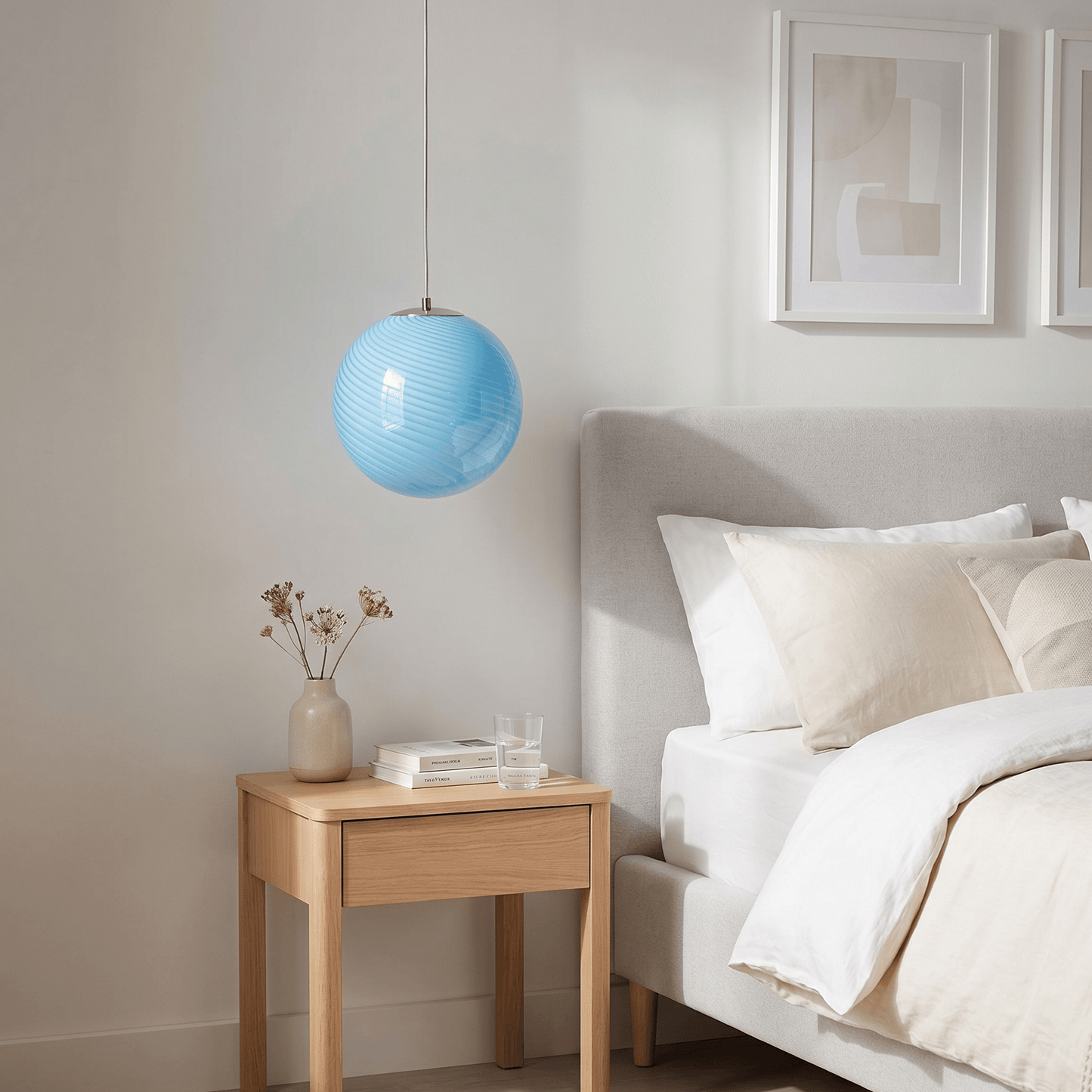 Swirled Glass Globe Pendant Light