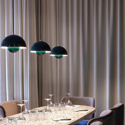 Twin Dome Metal Pendant Light