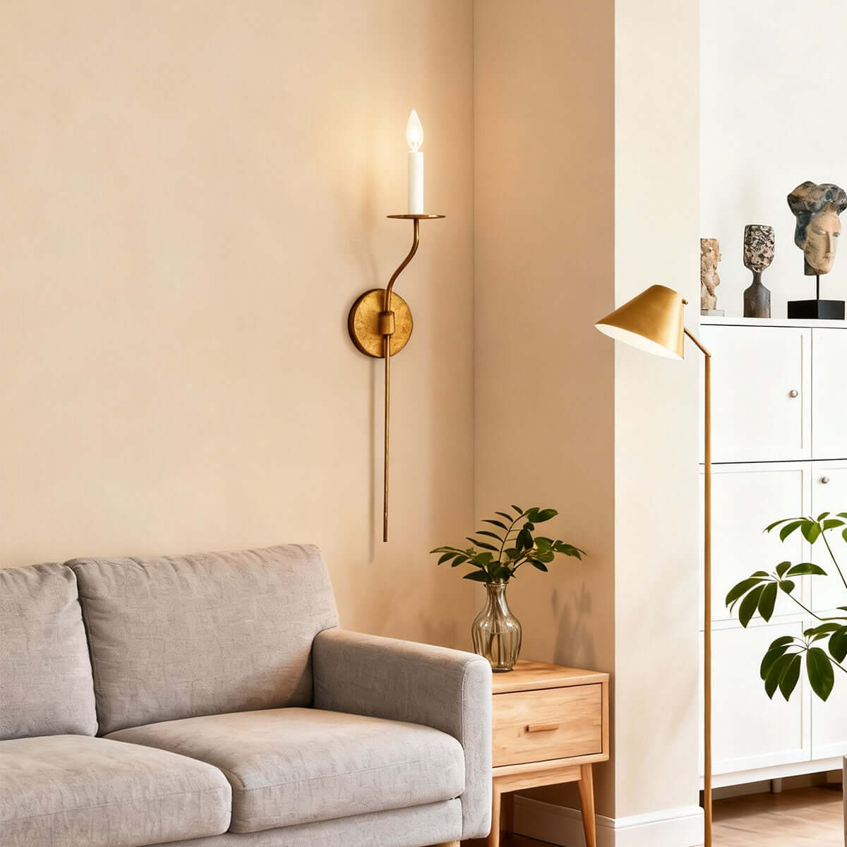 Candlestick Brass Wall Sconce