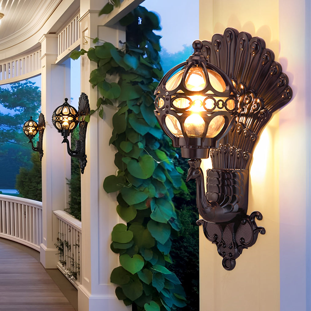 Fanned Plume Outdoor Wall Light