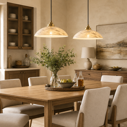 Alabaster Dome Pendant Light