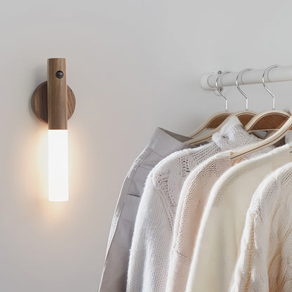 Slim Wood Wireless Wall Light