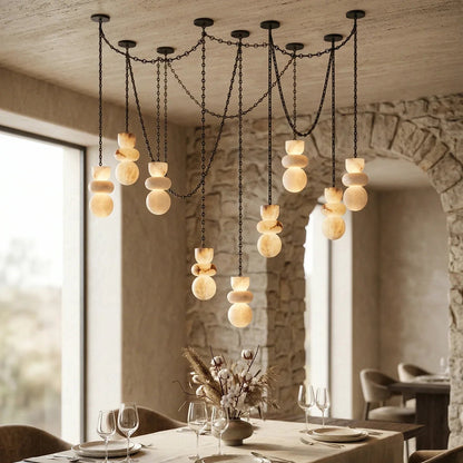 Alabaster Stone Cascade Chandelier