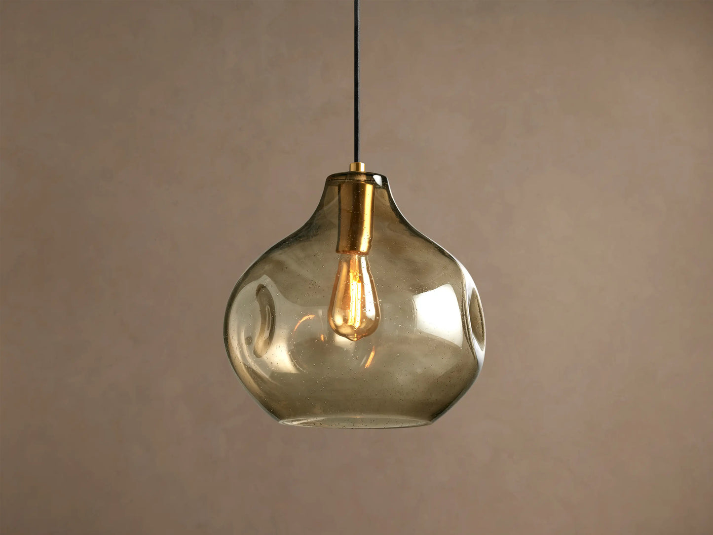 Seeded Glass Globe Pendant Light
