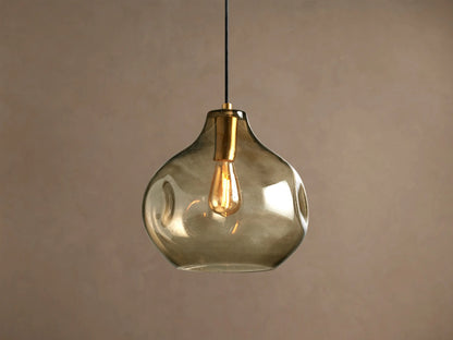 Seeded Glass Globe Pendant Light