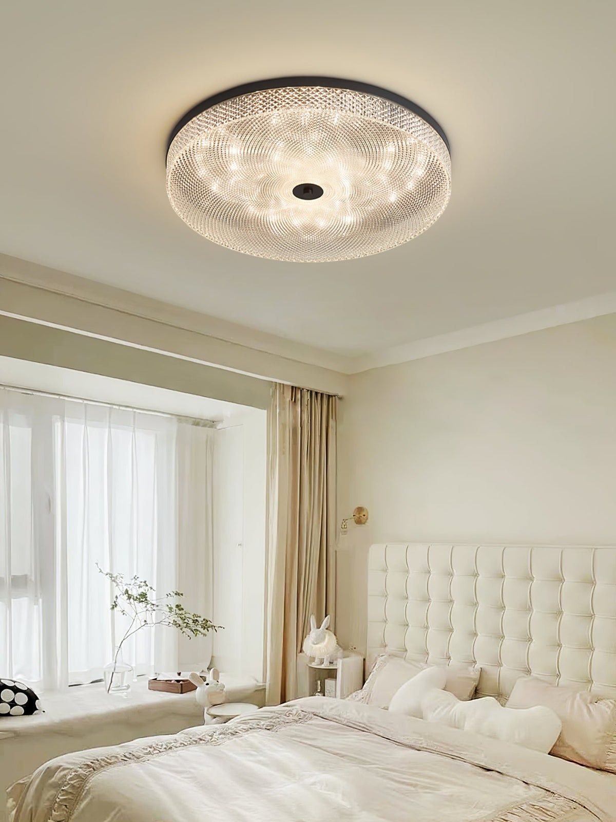 Faceted Acrylic Drum Ceiling Light