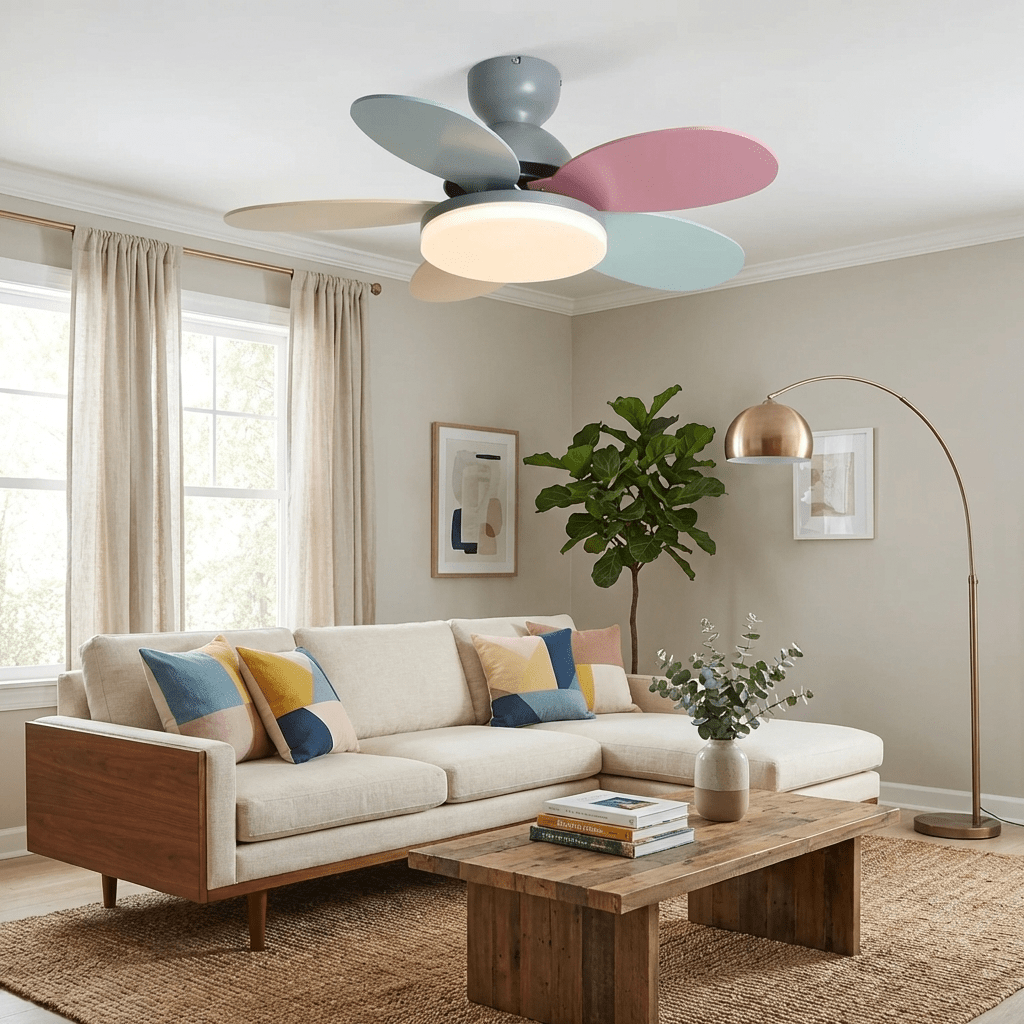 Flower Blade Wood Ceiling Fan